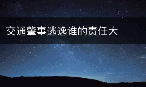 交通肇事逃逸谁的责任大