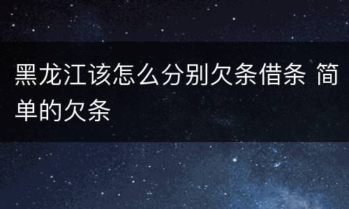 黑龙江该怎么分别欠条借条 简单的欠条