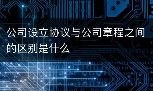 公司设立协议与公司章程之间的区别是什么