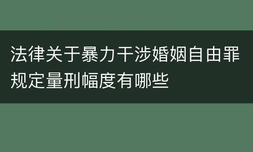 法律关于暴力干涉婚姻自由罪规定量刑幅度有哪些