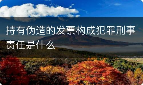 持有伪造的发票构成犯罪刑事责任是什么