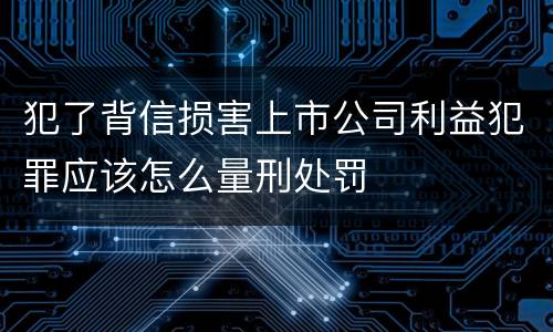 犯了背信损害上市公司利益犯罪应该怎么量刑处罚