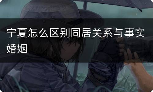 宁夏怎么区别同居关系与事实婚姻