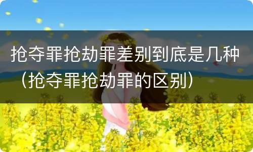 抢夺罪抢劫罪差别到底是几种（抢夺罪抢劫罪的区别）