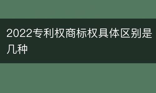 2022专利权商标权具体区别是几种