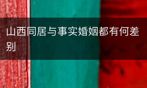 山西同居与事实婚姻都有何差别