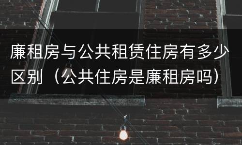 廉租房与公共租赁住房有多少区别（公共住房是廉租房吗）