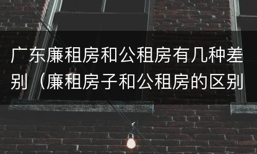 广东廉租房和公租房有几种差别（廉租房子和公租房的区别）