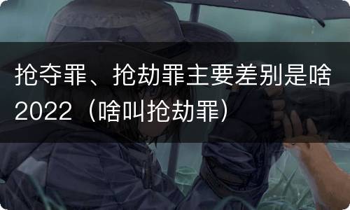 抢夺罪、抢劫罪主要差别是啥2022（啥叫抢劫罪）