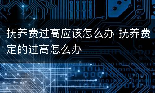 抚养费过高应该怎么办 抚养费定的过高怎么办