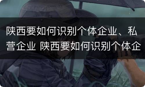 陕西要如何识别个体企业、私营企业 陕西要如何识别个体企业,私营企业