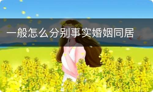 一般怎么分别事实婚姻同居