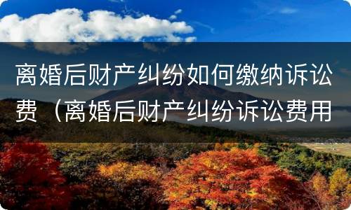 离婚后财产纠纷如何缴纳诉讼费（离婚后财产纠纷诉讼费用计算）