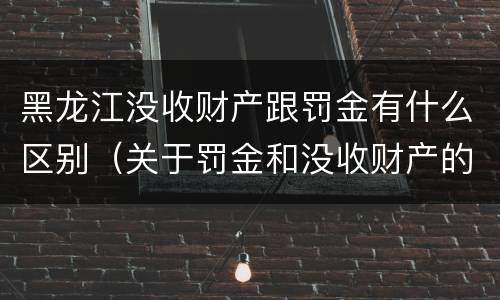 黑龙江没收财产跟罚金有什么区别（关于罚金和没收财产的司法解释）