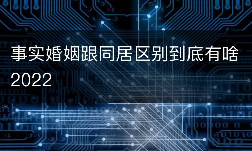 事实婚姻跟同居区别到底有啥2022