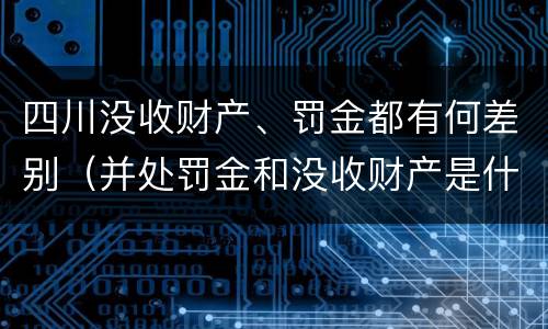 四川没收财产、罚金都有何差别（并处罚金和没收财产是什么意思）