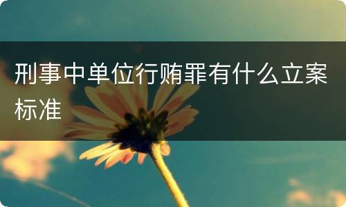 刑事中单位行贿罪有什么立案标准