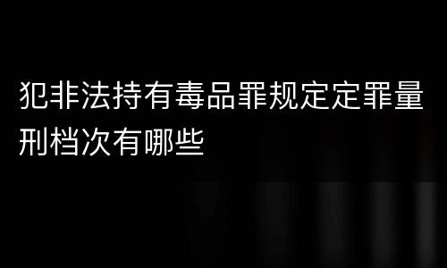 犯非法持有毒品罪规定定罪量刑档次有哪些
