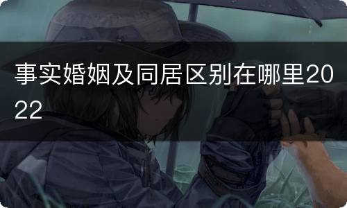 事实婚姻及同居区别在哪里2022