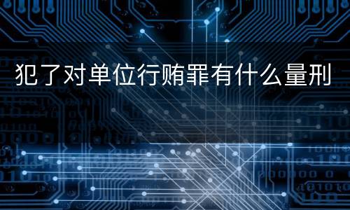犯了对单位行贿罪有什么量刑