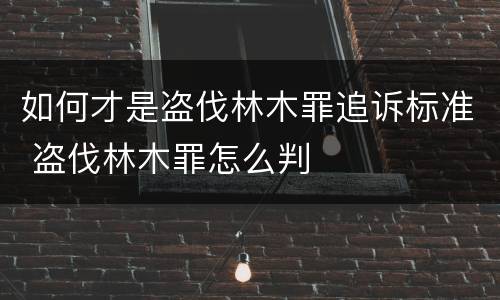 如何才是盗伐林木罪追诉标准 盗伐林木罪怎么判
