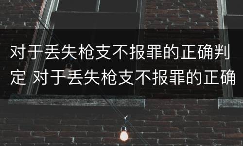 对于丢失枪支不报罪的正确判定 对于丢失枪支不报罪的正确判定方法