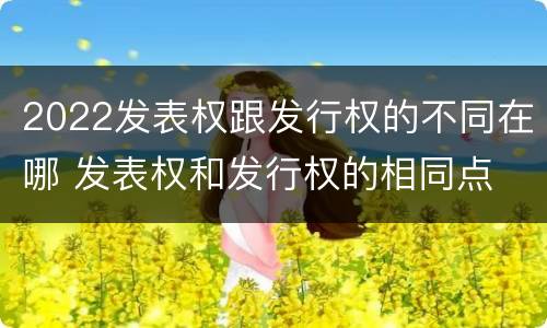 2022发表权跟发行权的不同在哪 发表权和发行权的相同点