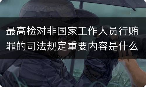最高检对非国家工作人员行贿罪的司法规定重要内容是什么