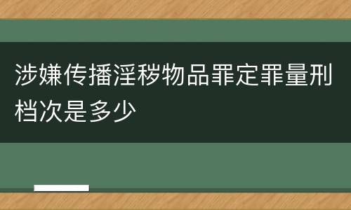 涉嫌传播淫秽物品罪定罪量刑档次是多少