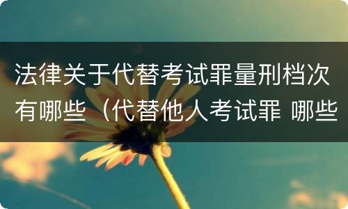 法律关于代替考试罪量刑档次有哪些（代替他人考试罪 哪些考试）