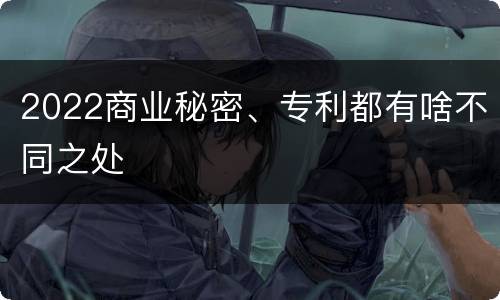 2022商业秘密、专利都有啥不同之处