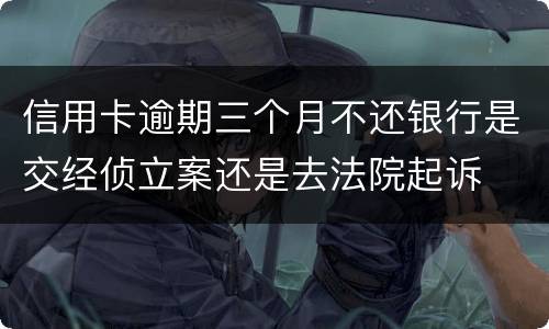 信用卡逾期三个月不还银行是交经侦立案还是去法院起诉
