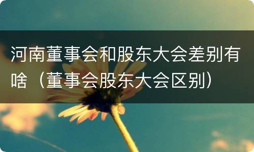河南董事会和股东大会差别有啥（董事会股东大会区别）