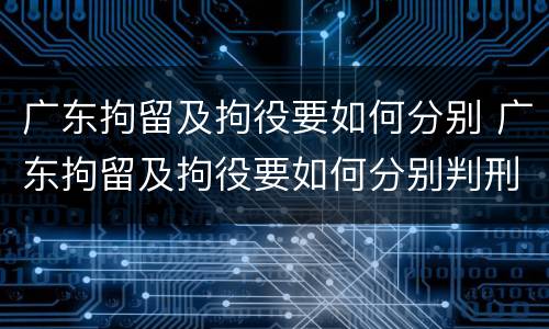 广东拘留及拘役要如何分别 广东拘留及拘役要如何分别判刑