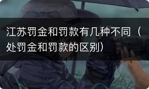 江苏罚金和罚款有几种不同（处罚金和罚款的区别）