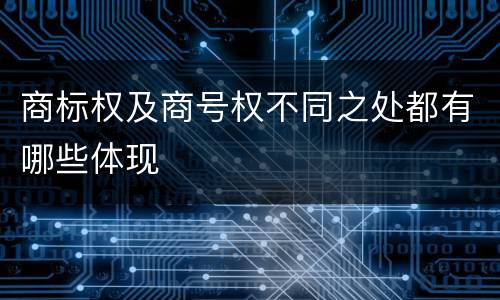商标权及商号权不同之处都有哪些体现