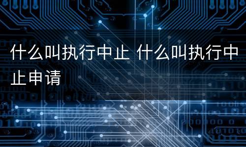 什么叫执行中止 什么叫执行中止申请