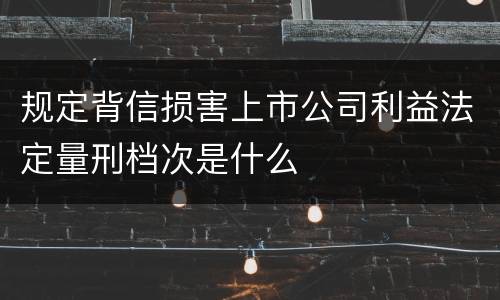 规定背信损害上市公司利益法定量刑档次是什么