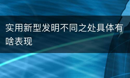实用新型发明不同之处具体有啥表现