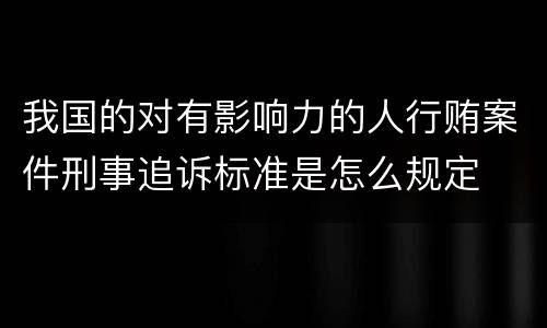 我国的对有影响力的人行贿案件刑事追诉标准是怎么规定