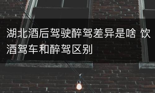 湖北酒后驾驶醉驾差异是啥 饮酒驾车和醉驾区别