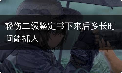 轻伤二级鉴定书下来后多长时间能抓人