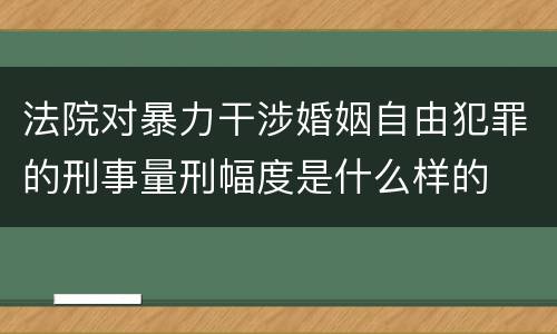 法院对暴力干涉婚姻自由犯罪的刑事量刑幅度是什么样的