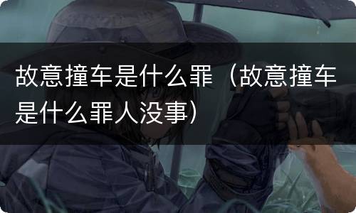 故意撞车是什么罪（故意撞车是什么罪人没事）