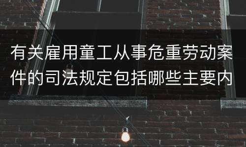 有关雇用童工从事危重劳动案件的司法规定包括哪些主要内容