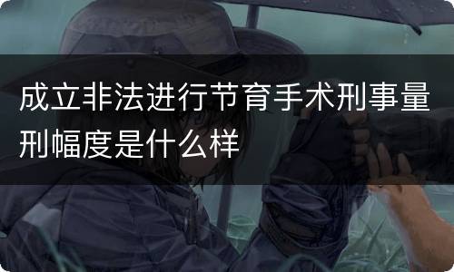 成立非法进行节育手术刑事量刑幅度是什么样