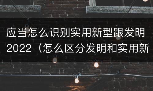 应当怎么识别实用新型跟发明2022（怎么区分发明和实用新型）