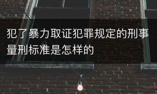 犯了暴力取证犯罪规定的刑事量刑标准是怎样的