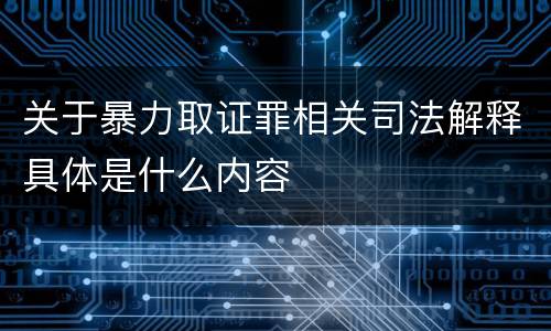 关于暴力取证罪相关司法解释具体是什么内容