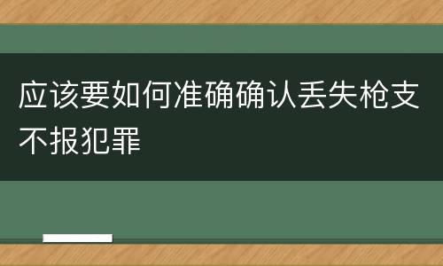 应该要如何准确确认丢失枪支不报犯罪